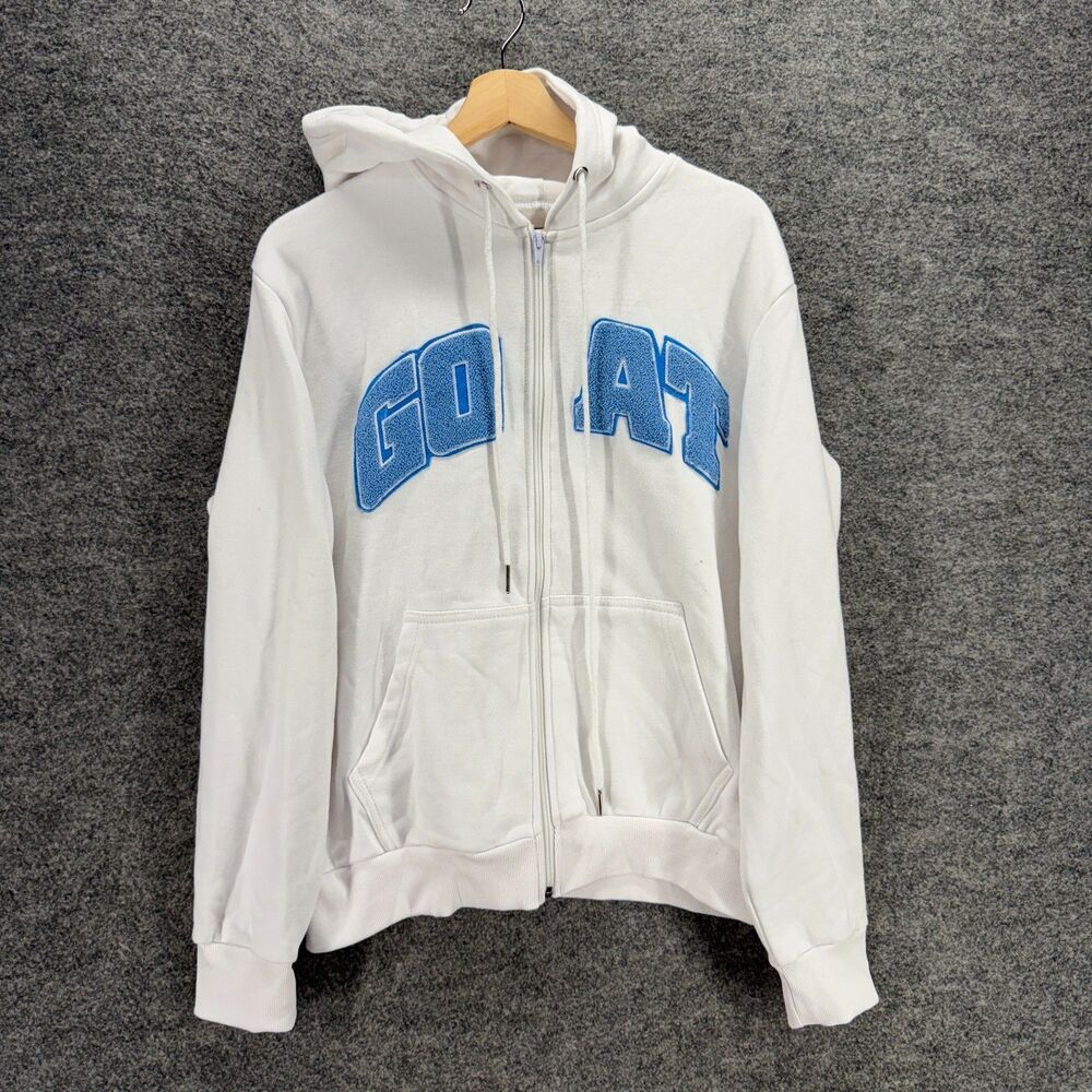 New Sneak Gallery Full Zip Hoodie Women M Medium White Hooded Long Sleeve Cotton